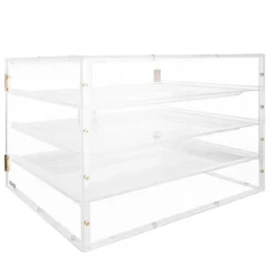 VEVOR Bakery Display Case, 4-Tier Commercial Countertop Pastry Display Case, Clear Acrylic Bread Box for Kitchen, Party Cake Cabinet with Magnetic Rear Door for Cookie Dessert Donut, 22.4