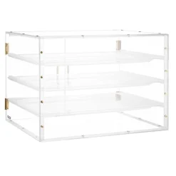 VEVOR Bakery Display Case, 4-Tier Commercial Countertop Pastry Display Case, Clear Acrylic Bread Box for Kitchen, Party Cake Cabinet with Magnetic Rear Door for Cookie Dessert Donut, 22.4