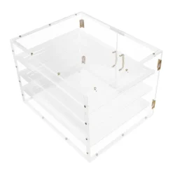 VEVOR Bakery Display Case, 4-Tier Commercial Countertop Pastry Display Case, Clear Acrylic Bread Box for Kitchen, Party Cake Cabinet with Magnetic Rear Door for Cookie Dessert Donut, 22.4