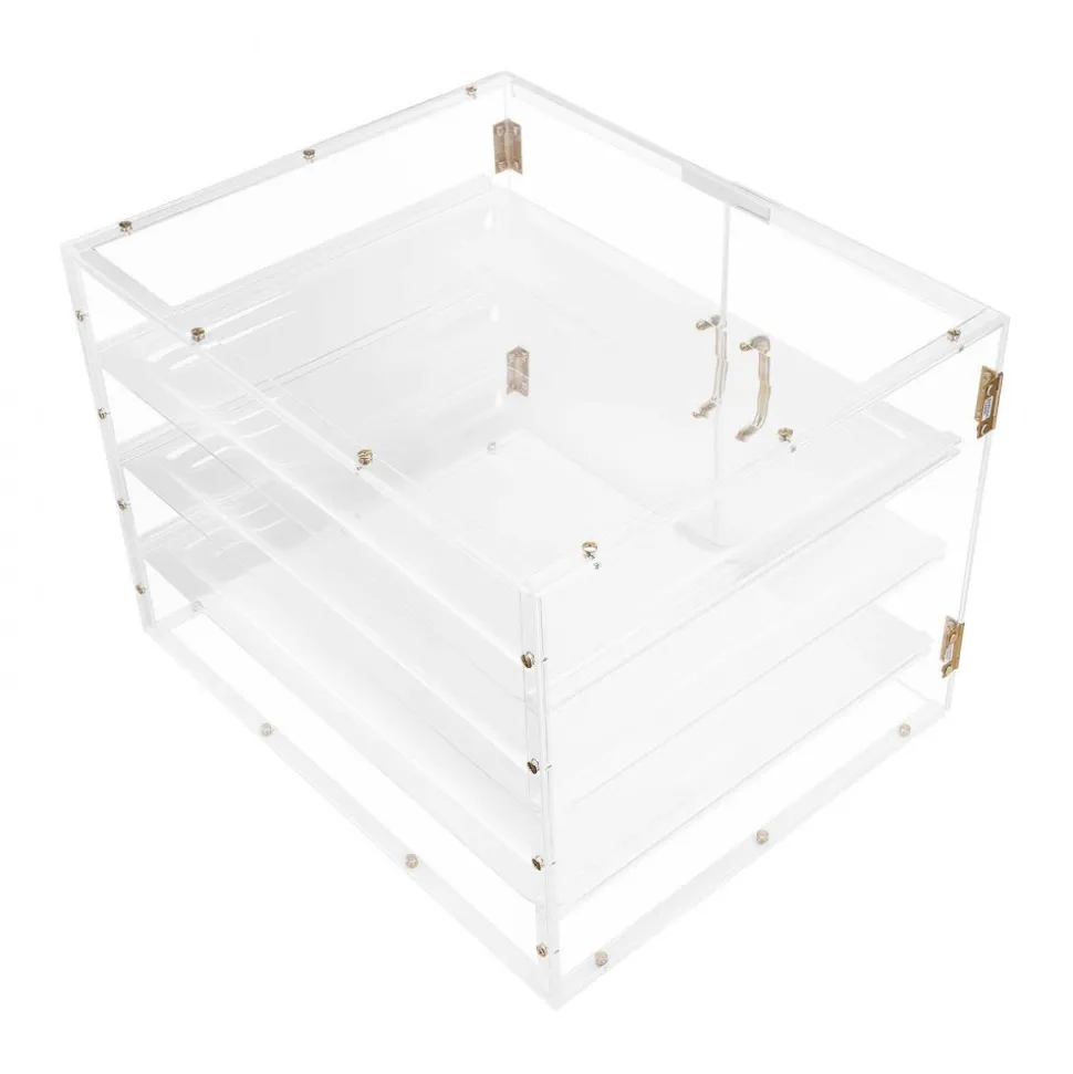 VEVOR Bakery Display Case, 4-Tier Commercial Countertop Pastry Display Case, Clear Acrylic Bread Box for Kitchen, Party Cake Cabinet with Magnetic Rear Door for Cookie Dessert Donut, 22.4"x17.3"x15.9"