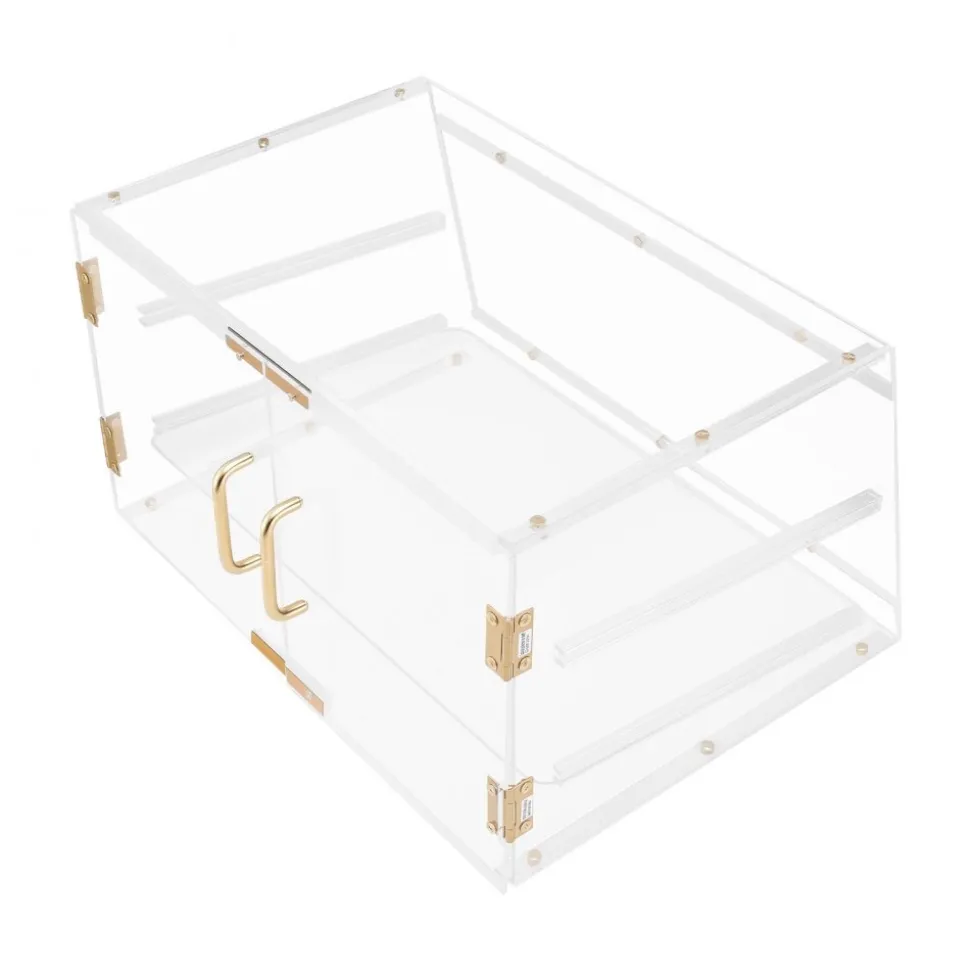 VEVOR Bakery Display Case, 2-Tier Commercial Countertop Pastry Display Case, Clear Acrylic Bread Box for Kitchen, Party Cake Cabinet with Magnetic Rear Door for Cookie Dessert Donut, 20.7"x15.7"x12"