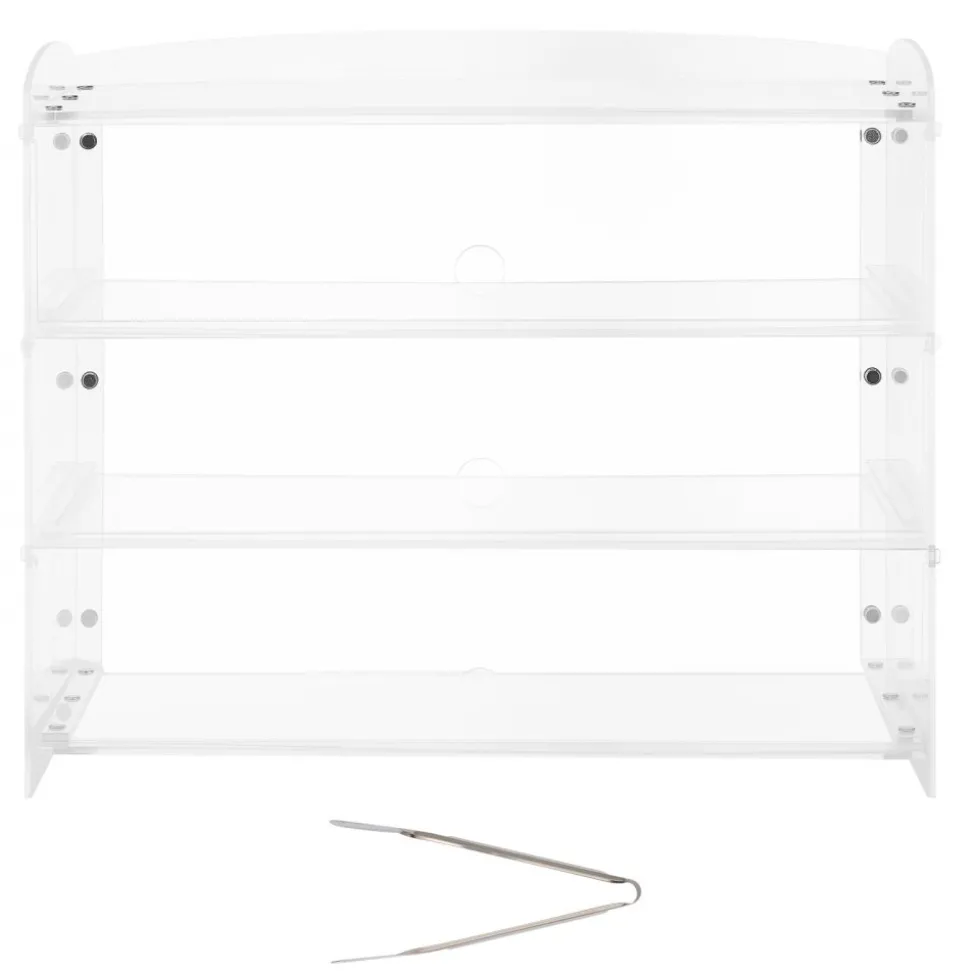 VEVOR Bakery Display Case, 3-Tier Commercial Countertop Pastry Display Case, Clear Acrylic Bread Box for Kitchen, Party Cake Cabinet with Flip-Up Door for Cookie Dessert Donut Bagel, 19" x 9.1" x 15"