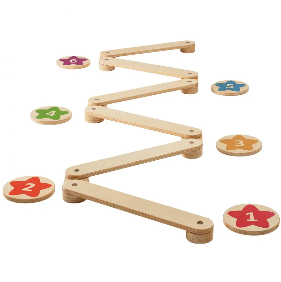 VEVOR Balance Beam Stepping Stones, 6 PCS Wooden Toddler Balance Boards, Montessori Toy for Kids 2-6, Build Coordination and Gross Motor Skills, Gymnastics Course Indoor & Outdoor for Girls Boys Gift