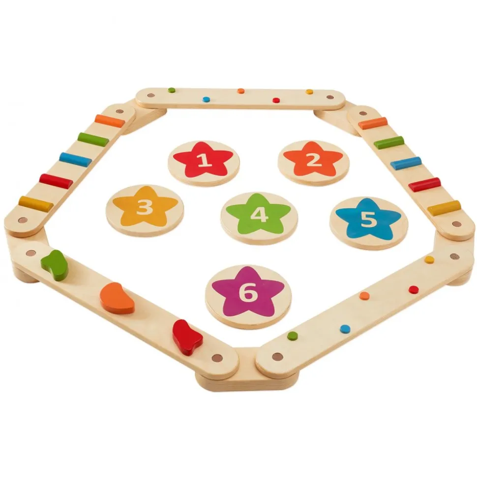 VEVOR Balance Beam Stepping Stones, 6 PCS Wooden Toddler Balance Boards, Montessori Toy for Kids 2-6, Build Coordination and Gross Motor Skills Gymnastics Obstacle Course Indoor Outdoor for Girls Boys