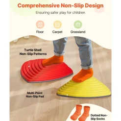 VEVOR Balance Stepping Stones for Kids, 12 PCS, Up to 220 lbs, Non-Slip Toddlers Sensory Stepping Stones, Obstacle Course Coordination Game Toys Indoor or Outdoor Play for Children Aged 3 4 5 6 7 8+