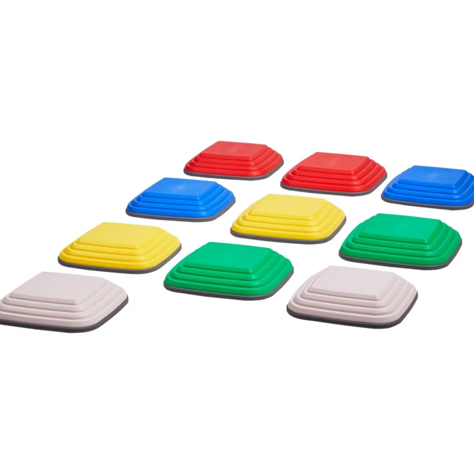 VEVOR Balance Stepping Stones for Kids, 10 PCS, Up to 220 lbs, Non-Slip Toddlers Sensory Stepping Stones, Obstacle Course Coordination Game Toys Indoor or Outdoor Play for Children Aged 3 4 5 6 7 8+