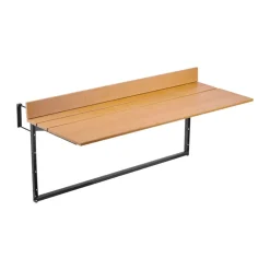 VEVOR Balcony Hanging Table, 15 x 39 in Folding Balcony Railing Table, Outdoor Balcony Bar Table for Railings, 5-Level Adjustable, Fit Railing from 1