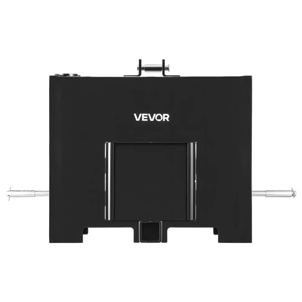 VEVOR Ballast Box, 3-Point Category 1 Tractor Ballast of 800 lbs Capacity, with Standard 2 Inch Hitch Receiver, Heavy-Duty Steel 3.2 ft³ Large Volume Durable Loader Attachment with Sliding Door, Black