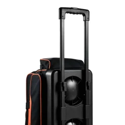 VEVOR 3 Ball Bowling Bag Double Roller Bag with Separate Shoe Compartment, for Bowling Shoes (Up To US Men Size 16), Rolling Ball Bag w/ Wheel, Accessory Pocket, Retractable Handle Extends to 40 in