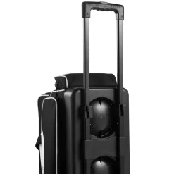 VEVOR 3 Ball Bowling Bag Double Roller Bag with Separate Shoe Compartment, for Bowling Shoes (Up To US Men Size 16), Rolling Ball Bag w/ Wheel, Accessory Pocket, Retractable Handle Extends to 40 in