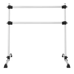 VEVOR Ballet Barre, 4 Ft Aluminum Double Barre Bar for Home, Freestanding Portable Ballet Stretching Dance Bars, Height Adjustable Anti-Wobble Fitness Studio Equipment, for Pilates Balance Workout