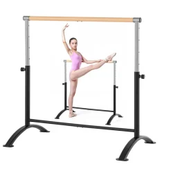 VEVOR Ballet Barre, 4 Ft Barre Bar for Home, Freestanding Portable Ballet Stretching Dance Bars, Height Adjustable Anti-Wobble Fitness Gym Studio Equipment, for Pilates Balance Workout