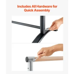 VEVOR Ballet Barre, 4 Ft Barre Bar for Home, Freestanding Portable Ballet Stretching Dance Bars, Height Adjustable Anti-Wobble Fitness Gym Studio Equipment, for Pilates Balance Workout
