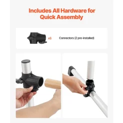 VEVOR Ballet Barre, 4 Ft Double Barre Bar for Home, Freestanding Portable Ballet Stretching Dance Bars, Height Adjustable Anti-Wobble Fitness Studio Equipment, for Pilates Balance Workout