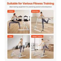 VEVOR Ballet Barre, 3 ft Freestanding Portable Barre Bar, Home Fitness Exercise Equipment for Abs, Arms, Strength, and Cardio, Easy to Store Foldable Stretching Dance Bars, 4 Level Height Adjustable