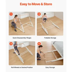 VEVOR Ballet Barre, 3 ft Freestanding Portable Barre Bar, Home Fitness Exercise Equipment for Abs, Arms, Strength, and Cardio, Easy to Store Foldable Stretching Dance Bars, 4 Level Height Adjustable