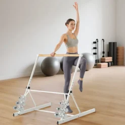 VEVOR Ballet Barre, 3 ft Freestanding Portable Barre Bar, Home Fitness Exercise Equipment for Abs, Arms, Strength, and Cardio, Easy to Store Foldable Stretching Dance Bars, 4 Level Height Adjustable