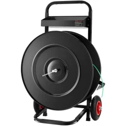 VEVOR Banding Strapping Cart, Fit for PET/PP/Polyester Strapping Coils with 8 or 16 in Core Size, Heavy Duty Strapping Dispenser Equipped with Upgrade Brake System, Built-in Spacious Tray for Tools