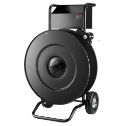 VEVOR Banding Strapping Cart, Fit for PET / PP / Steel Strap Coils with 8 or 16 inches Core Size, Heavy Duty Strapping Dispenser Equipped with Upgrade Drum Brake, Built-in Spacious Tray for Tools