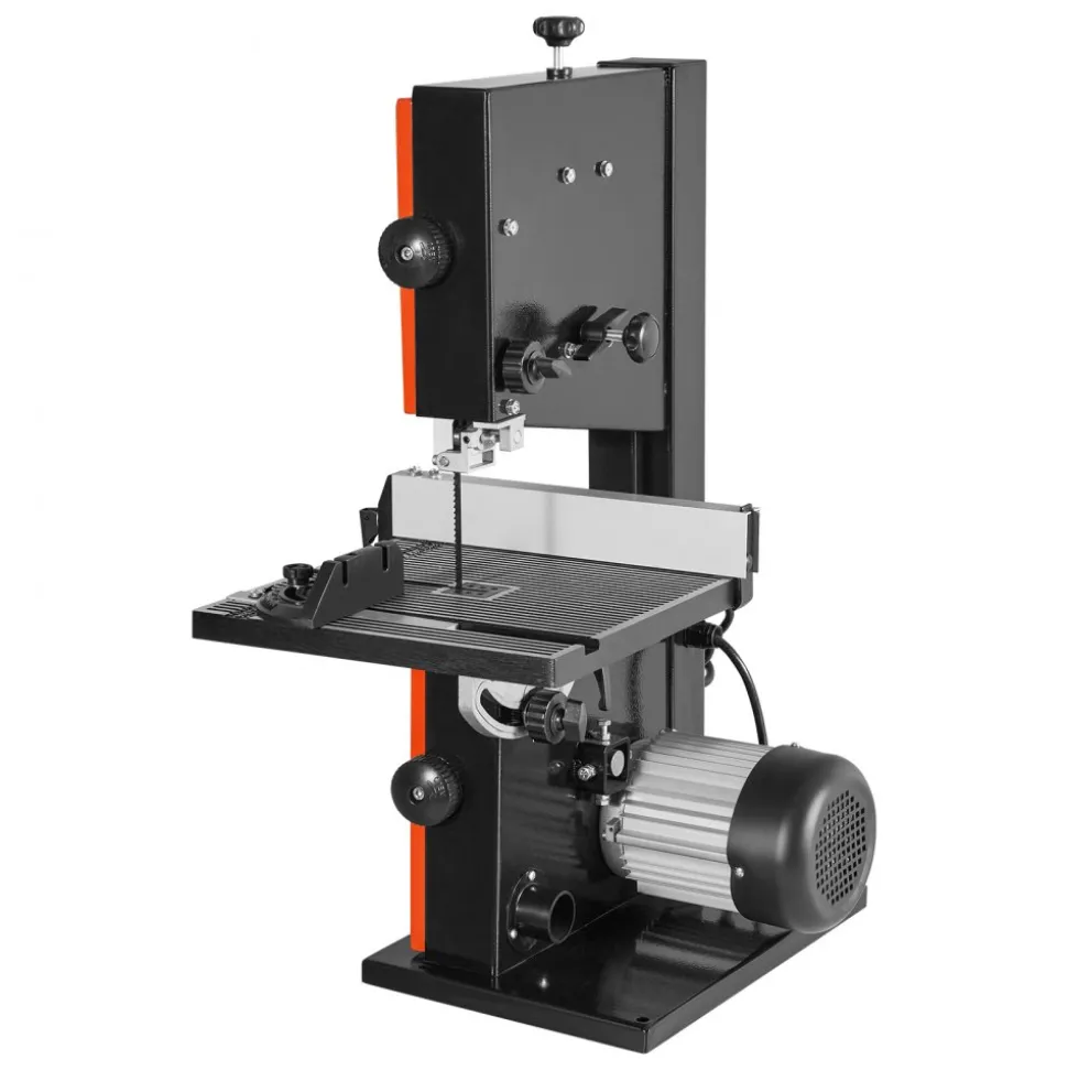 VEVOR Band Saw, 9-Inch, Woodworking Benchtop Bandsaw with 1/2 HP Motor, 3.5-Inch Max Cutting Height, 11.8 x 11.8 in Cast Aluminum Table, 0-45° Tilting Range, with Miter Gauge, Fence, for Woodworking