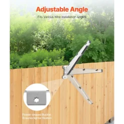 VEVOR Barbed Wire Arm, 10 Packs 12.2 in Fence Post Extender, Flat or Surface Mounted, Galvanized Steel Fence Height Extender, Protect Privacy and Prevent Pets Jumping Off, for Outdoor Wood Concrete Fences