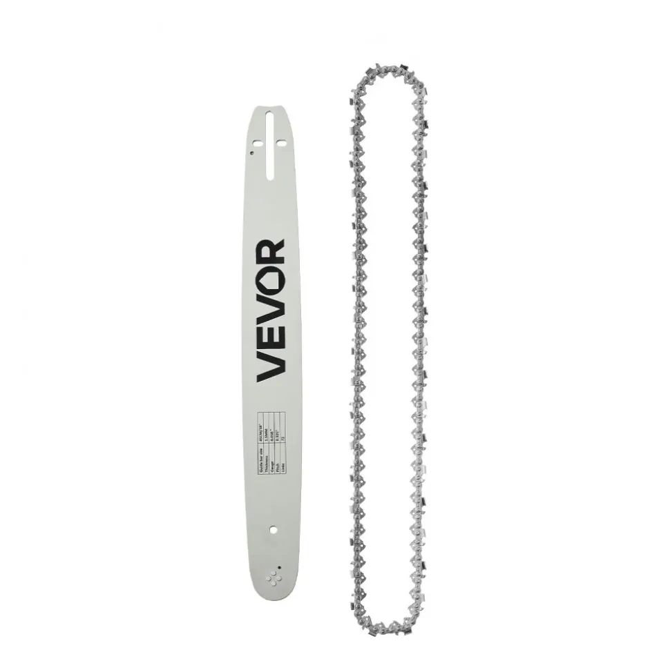 VEVOR Bar & Chainsaw Chain Combo 18" .325" Pitch .058" Gauge 72 Drive Links, Fits VEVOR CN-52G / CN-58G / CN-62G Gas Chainsaw, Alloy Steel, Replacement Guide Bar & Saw Chain with Sharp Cutter Teeth