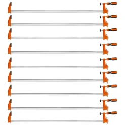 VEVOR Bar Clamps for Woodworking, 8-Pack, 36" Opening F Clamps, 600 lbs Load Limit, with Plastic Pad and Self-Locking Design, Premium Cast Iron and Carbon Steel, for Wood Working and Metal Working