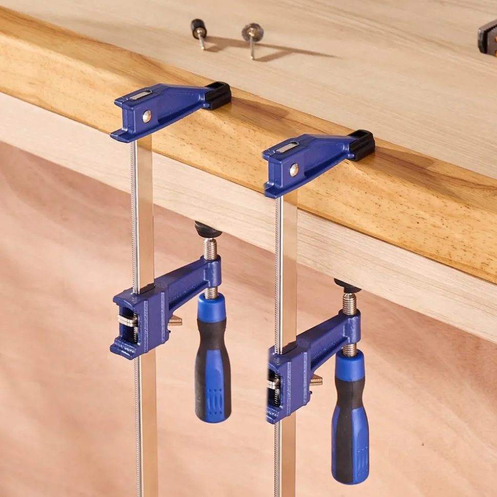 VEVOR Bar Clamps for Woodworking, 4-Pack 36 inch Opening, Lockable F-Clamp with 600 lbs Load Limit, 2-1/2 inch Depth, Cast Iron and Carbon Steel, Easy to Use, Wood Clamps for Woodworking Metal Working