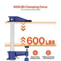VEVOR Bar Clamps for Woodworking, 4-Pack 36 inch Opening, Lockable F-Clamp with 600 lbs Load Limit, 2-1/2 inch Depth, Cast Iron and Carbon Steel, Easy to Use, Wood Clamps for Woodworking Metal Working