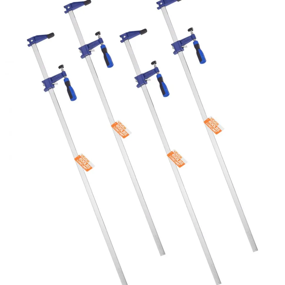 VEVOR Bar Clamps for Woodworking, 4-Pack 36 inch Opening, Lockable F-Clamp with 600 lbs Load Limit, 2-1/2 inch Depth, Cast Iron and Carbon Steel, Easy to Use, Wood Clamps for Woodworking Metal Working