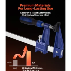 VEVOR Bar Clamps for Woodworking, 4-Pack 36 inch Opening, Lockable F-Clamp with 600 lbs Load Limit, 2-1/2 inch Depth, Cast Iron and Carbon Steel, Easy to Use, Wood Clamps for Woodworking Metal Working