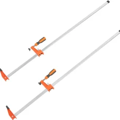 VEVOR Bar Clamps for Woodworking, 2-Pack 24 inch Opening, Lockable F-Clamp with 600 lbs Load Limit, 2-1/2 inch Depth, Cast Iron and Carbon Steel, Easy to Use, Wood Clamps for Woodworking Metal Working