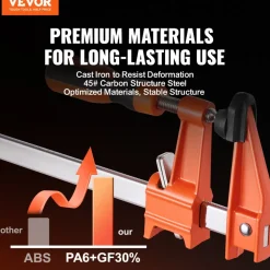 VEVOR Bar Clamps for Woodworking, 2-Pack 24 inch Opening, Lockable F-Clamp with 600 lbs Load Limit, 2-1/2 inch Depth, Cast Iron and Carbon Steel, Easy to Use, Wood Clamps for Woodworking Metal Working