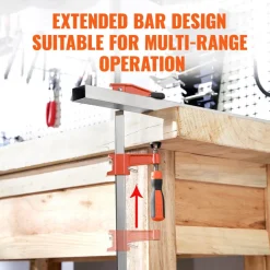 VEVOR Bar Clamps for Woodworking, 2-Pack 24 inch Opening, Lockable F-Clamp with 600 lbs Load Limit, 2-1/2 inch Depth, Cast Iron and Carbon Steel, Easy to Use, Wood Clamps for Woodworking Metal Working