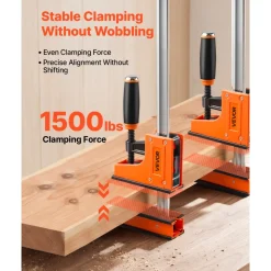 VEVOR Bar Clamps for Woodworking, 4-Pack, 24" and 31" F Clamps, 1100 lbs Load Limit, Clamp/Spreader 2 Modes, Soft Rubber Pads, Ergonomic Handle, Carbon Steel Bar, for Wood Working and Metal Working