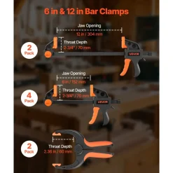 VEVOR Bar Clamps for Woodworking, 8-Pack, 24