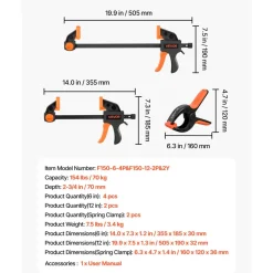 VEVOR Bar Clamps for Woodworking, 8-Pack, 24