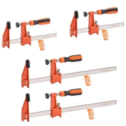 VEVOR Bar Clamps for Woodworking, 2-Pack 24 inch Parallel Clamp Set, F-Clamp with 1500 lbs Load Limit, Even Pressure, High-strength Plastic and Carbon Steel, for Woodworking Metal Working, Orange