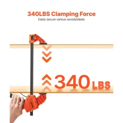 VEVOR Bar Clamps for Woodworking, 2-Pack 36 inch Opening, Lockable F-Clamp with 600 lbs Load Limit, 2-1/2 inch Depth, Cast Iron and Carbon Steel, Easy to Use, Wood Clamps for Woodworking Metal Working