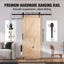 VEVOR Barn Door and Hardware Kit, 36