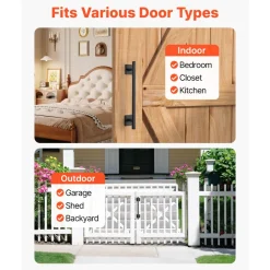 VEVOR Barn Door Handle, 12.6 in Rustic Fence Gate Handle, Rust-Resistant Coating, Heavy Duty Carbon Steel Outdoor Gate Handles, Easy to Install, Metal Sliding Door Pulls for Garage Shed Closet Pantry