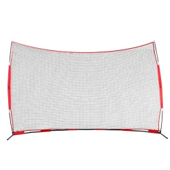 VEVOR Barricade Backstop Net, 16x10 ft Ball Sports Barrier Netting, Portable Practice Equipment with Carry Bag, Protection Screen for Baseball Softball Lacrosse Soccer Hockey Training, for Backyard