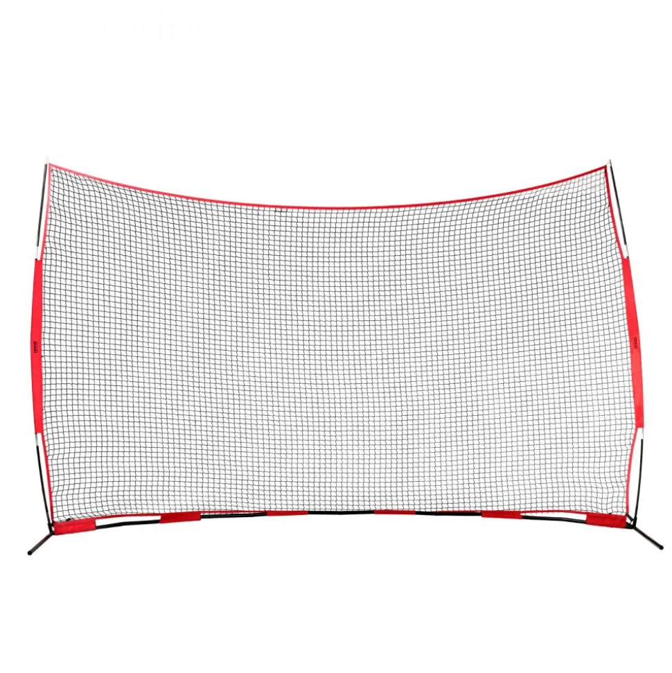 VEVOR Barricade Backstop Net, 16x10 ft Ball Sports Barrier Netting, Portable Practice Equipment with Carry Bag, Protection Screen for Baseball Softball Lacrosse Soccer Hockey Training, for Backyard
