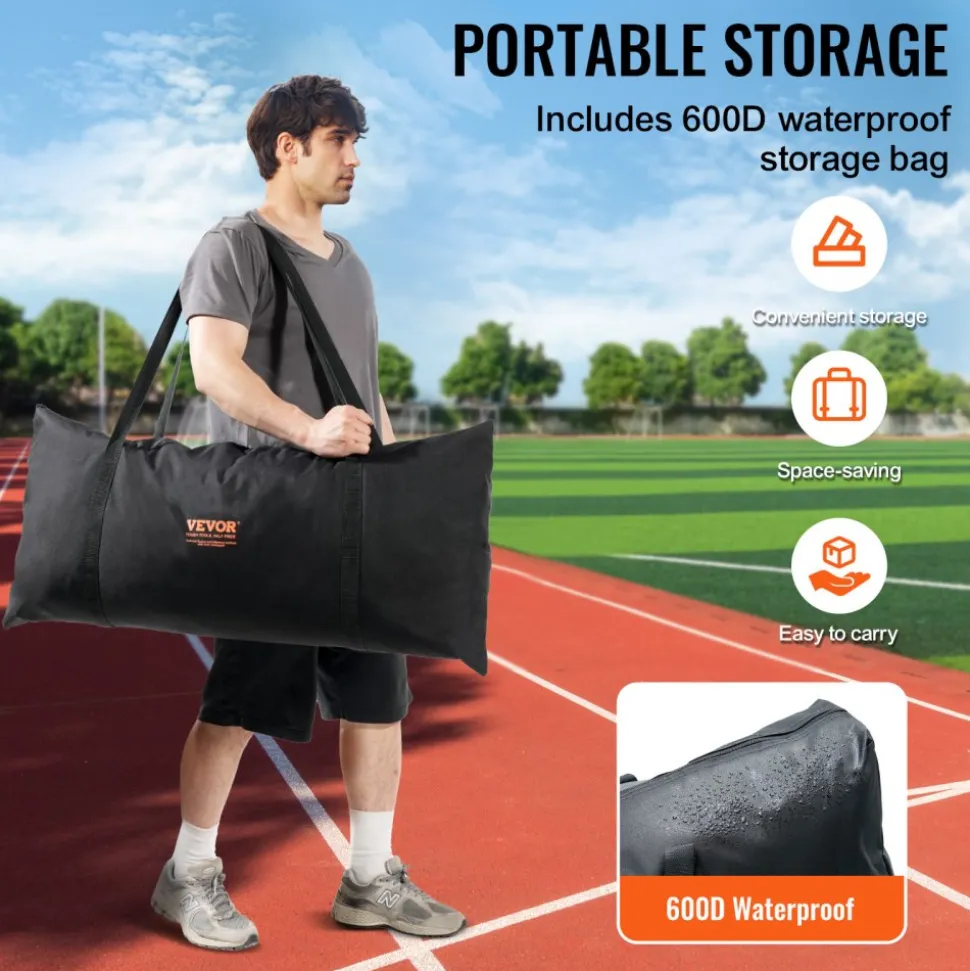 VEVOR Barricade Backstop Net, 16x10 ft Ball Sports Barrier Netting, Portable Practice Equipment with Carry Bag, Protection Screen for Baseball Softball Lacrosse Soccer Hockey Training, for Backyard