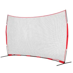VEVOR Barricade Backstop Net, 16x10 ft Ball Sports Barrier Netting, Portable Practice Equipment with Carry Bag, Protection Screen for Baseball Softball Lacrosse Soccer Hockey Training, for Backyard