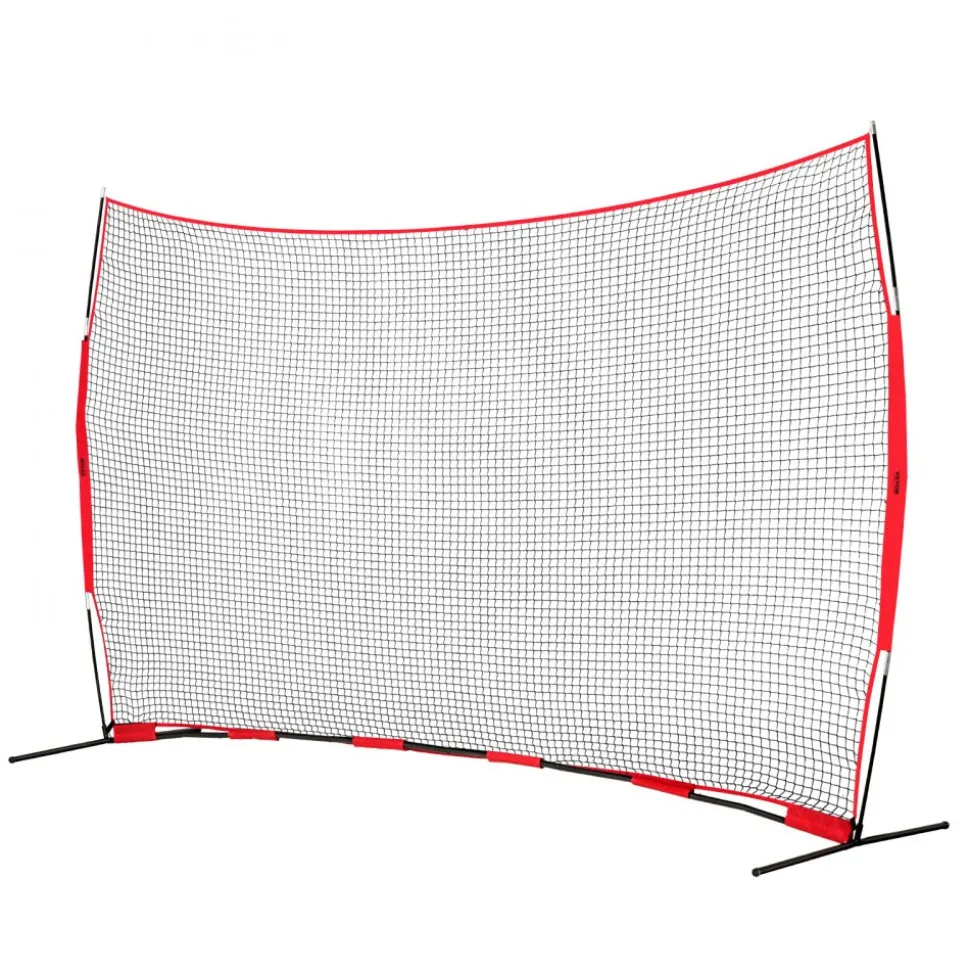 VEVOR Barricade Backstop Net, 16x10 ft Ball Sports Barrier Netting, Portable Practice Equipment with Carry Bag, Protection Screen for Baseball Softball Lacrosse Soccer Hockey Training, for Backyard