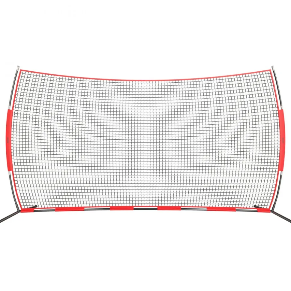 VEVOR Barricade Backstop Net, 20x10 ft Ball Sports Barrier Netting, Portable Practice Equipment with Carry Bag, Protection Screen for Baseball Softball Lacrosse Soccer Hockey Training, for Backyard