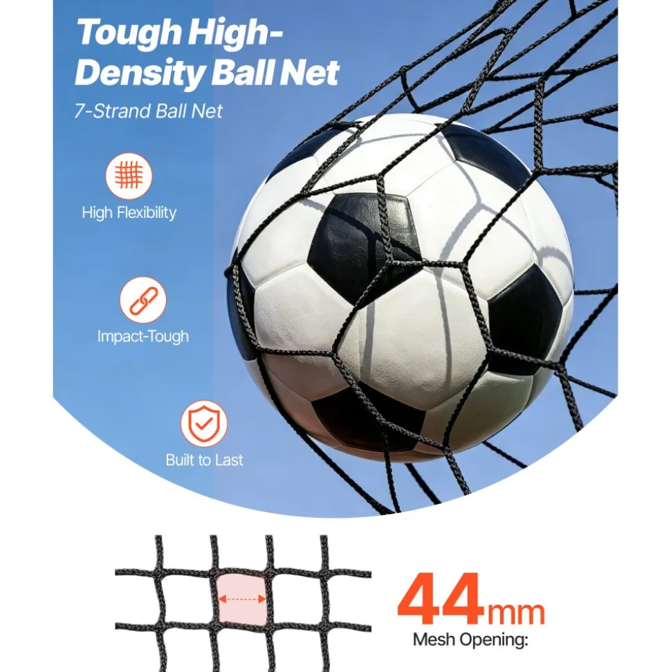 VEVOR Barricade Backstop Net, 20x10 ft Ball Sports Barrier Netting, Portable Practice Equipment with Carry Bag, Protection Screen for Baseball Softball Lacrosse Soccer Hockey Training, for Backyard