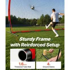 VEVOR Barricade Backstop Net, 20x10 ft Ball Sports Barrier Netting, Portable Practice Equipment with Carry Bag, Protection Screen for Baseball Softball Lacrosse Soccer Hockey Training, for Backyard