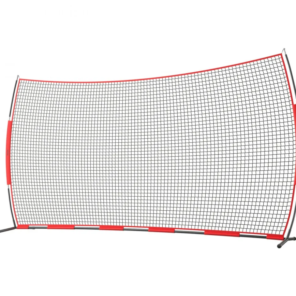 VEVOR Barricade Backstop Net, 20x10 ft Ball Sports Barrier Netting, Portable Practice Equipment with Carry Bag, Protection Screen for Baseball Softball Lacrosse Soccer Hockey Training, for Backyard